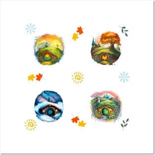 Round Doors - Seasons Pattern II - Pack - Fantasy Posters and Art